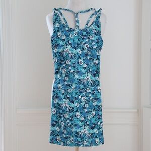 Patagonia Latticeback Athletic Dress Blue Floral Tropical Size XS